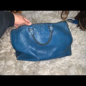 Old vintage blue LV bag